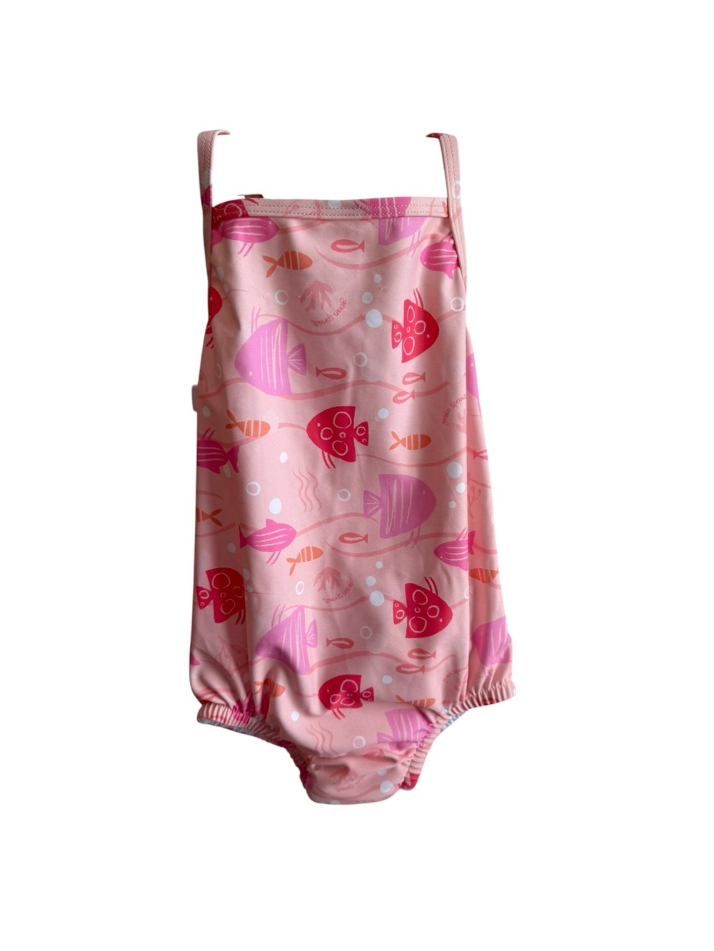 Girls' Pink Fish-Print One-Piece Swimsuit